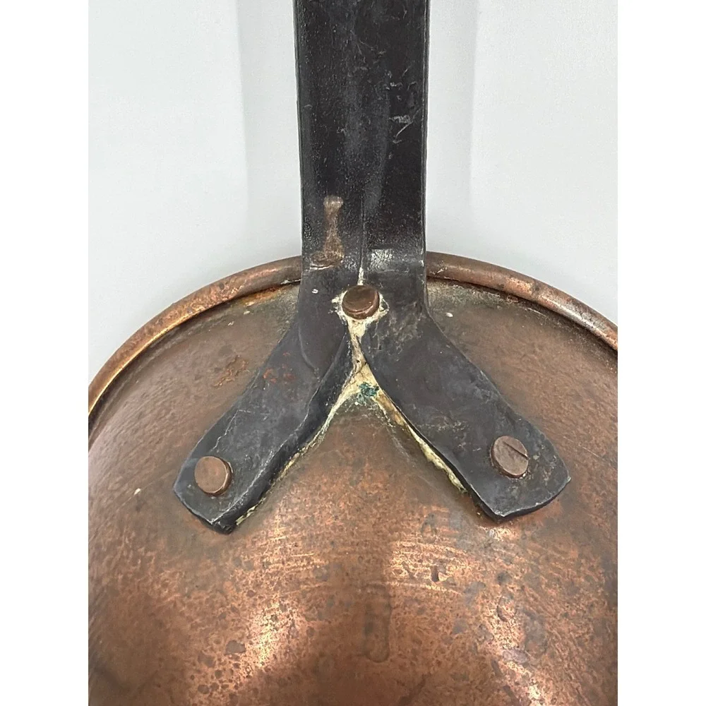 Antique Hand Hammered Copper Ladle Wrought Iron Handle Primitive Farmhouse Decor